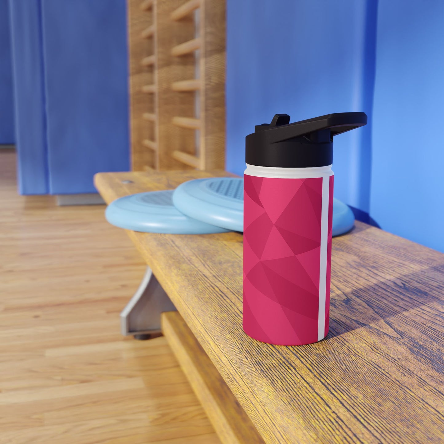 Modernes Geometrisches Muster – Pinke Designvorlage für Edelstahlflasche
