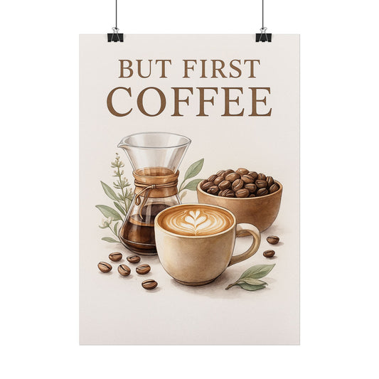 Wandbild but first Coffee