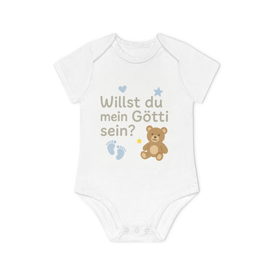 Willst du mein Götti sein? – Süßes Design mit Teddy und blauen Akzenten