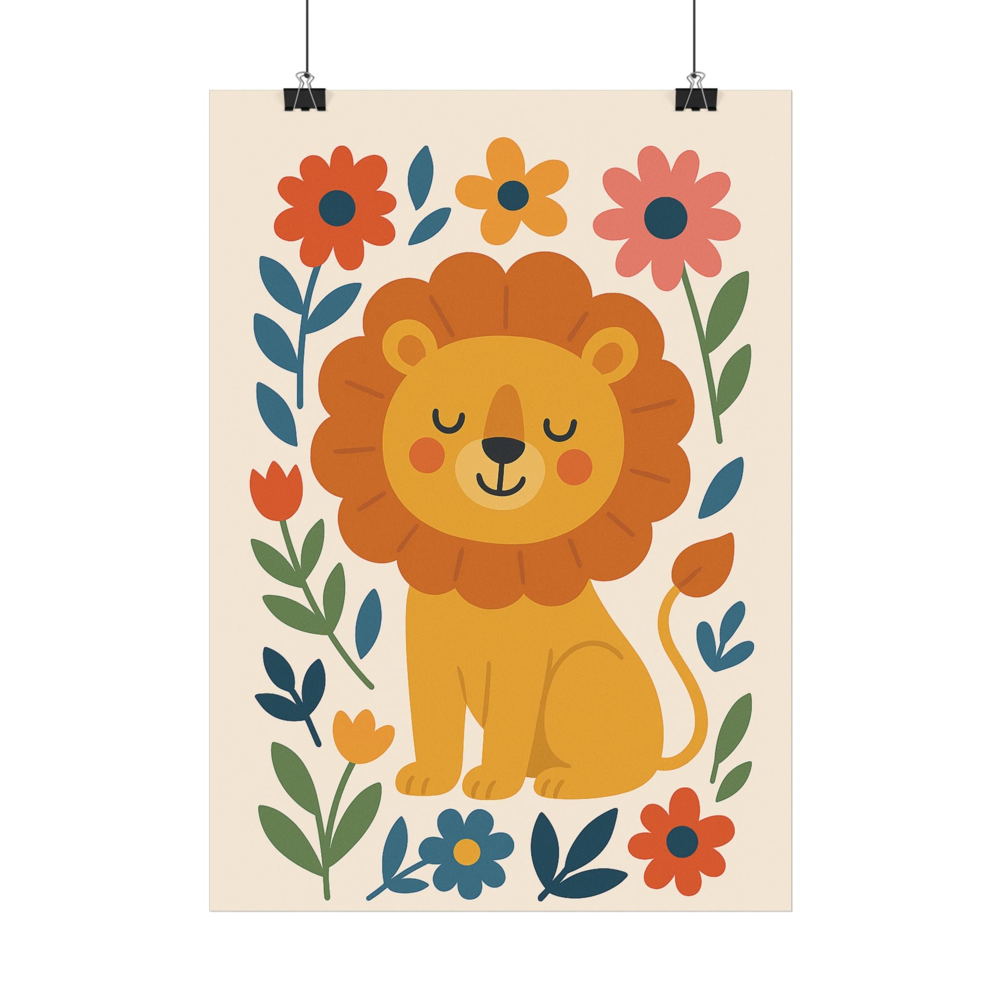 Kleiner Löwe – Fröhliches Poster für Kinder