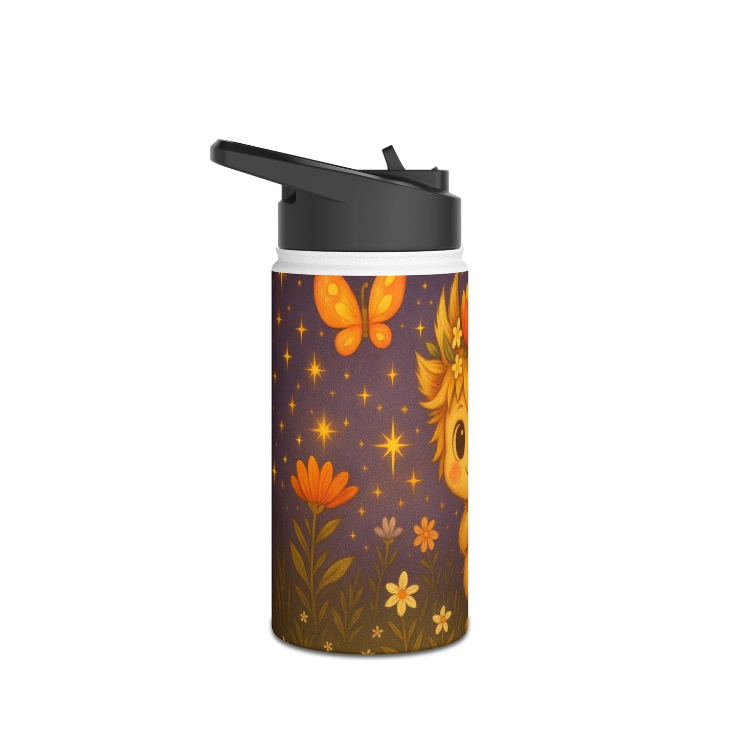 Magisches Blumenwesen – Edelstahl-Trinkflasche für Kinder