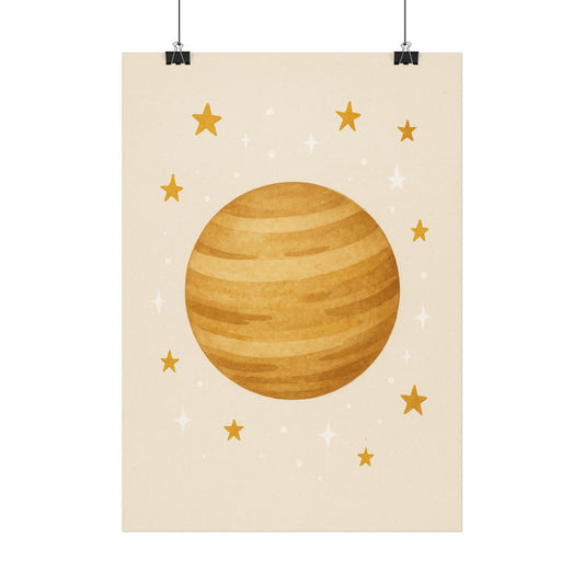 Wandbild Mond & Sterne