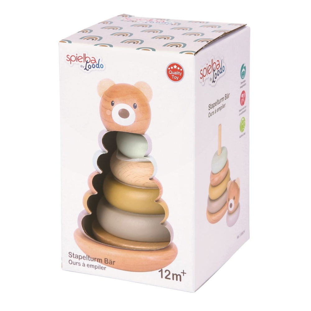 Holz-Steck-Bär Stapelspielzeug aus Naturholz