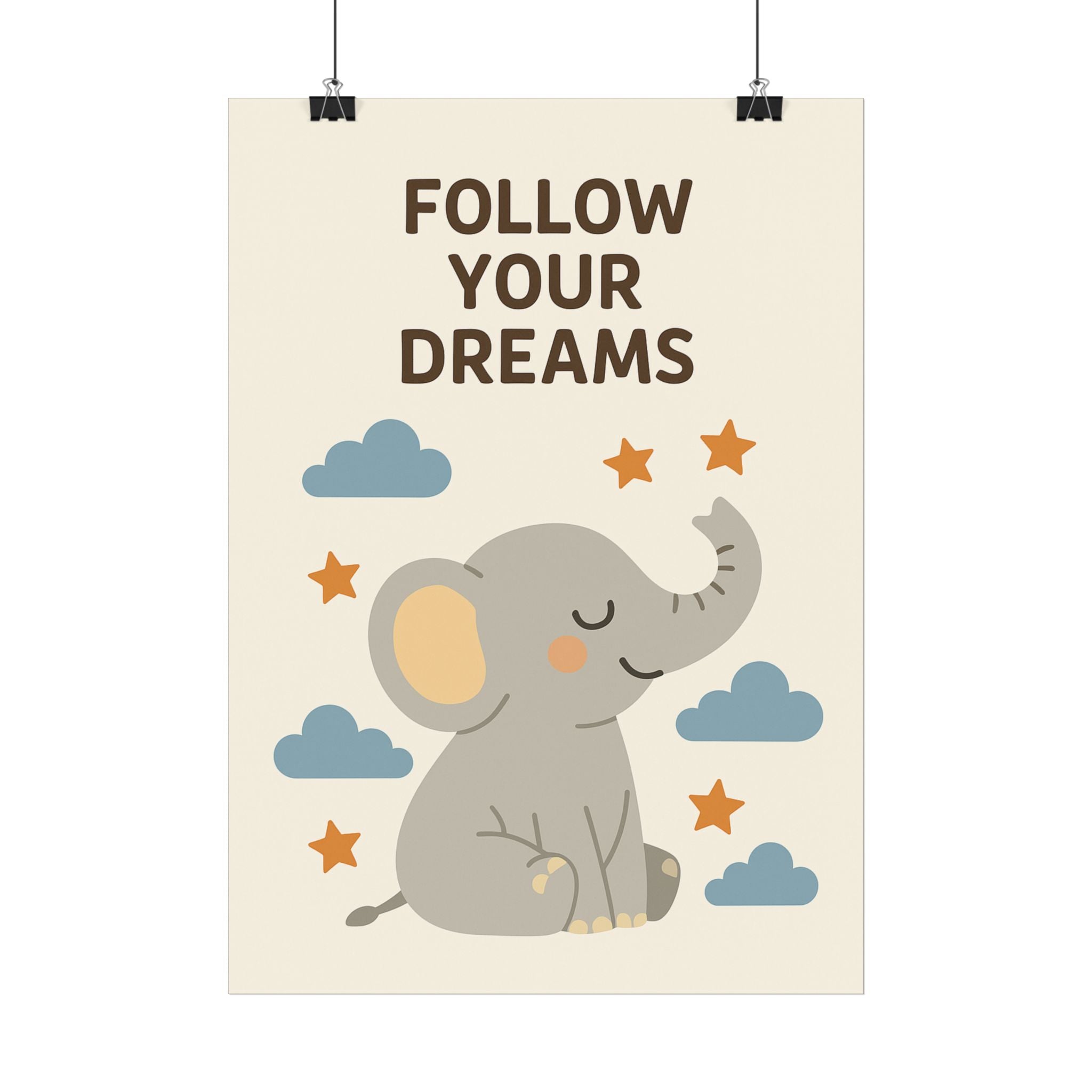 Sanfter Traum – Elefantenposter fürs Kinderzimmer