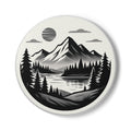 Ruhezone – Runder Untersetzer mit Berg- & Waldmotiv