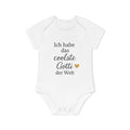 Baby Body „Ich habe das coolste Gotti der Welt“ – Langarm, Bio-Baumwolle, elegantes Schwarz-Gold-Design