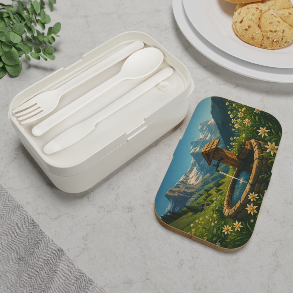 Schweizer Alpenlandschaft – Brunnen & Bergpanorama