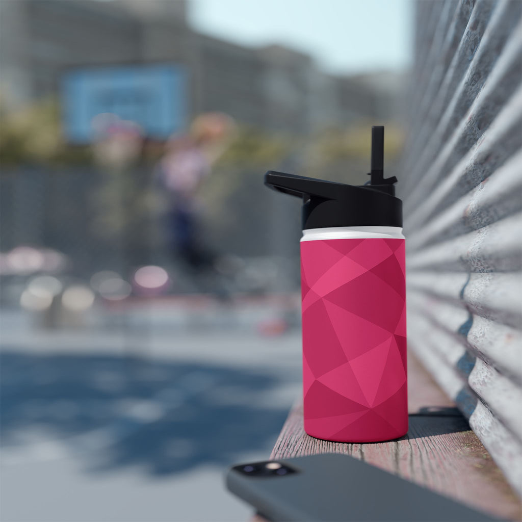 Modernes Geometrisches Muster – Pinke Designvorlage für Edelstahlflasche