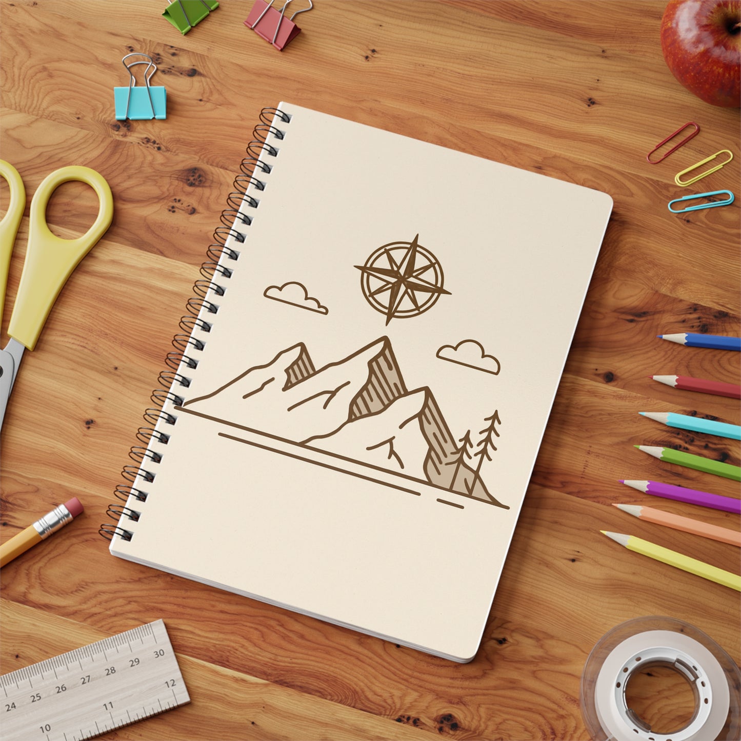 Notizbuch Kompass & Berg A5