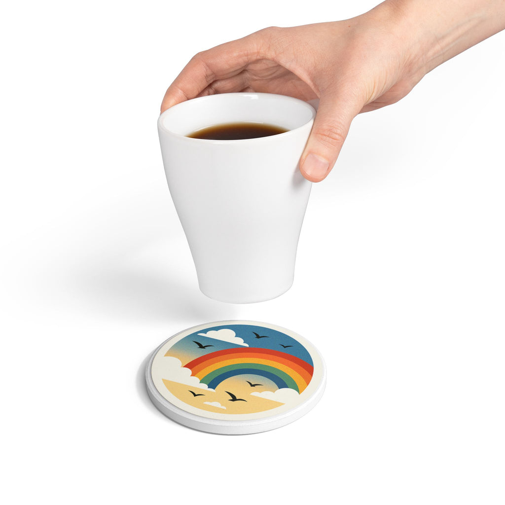 Himmelszauber – Untersetzer mit Regenbogen & fliegenden Vögeln