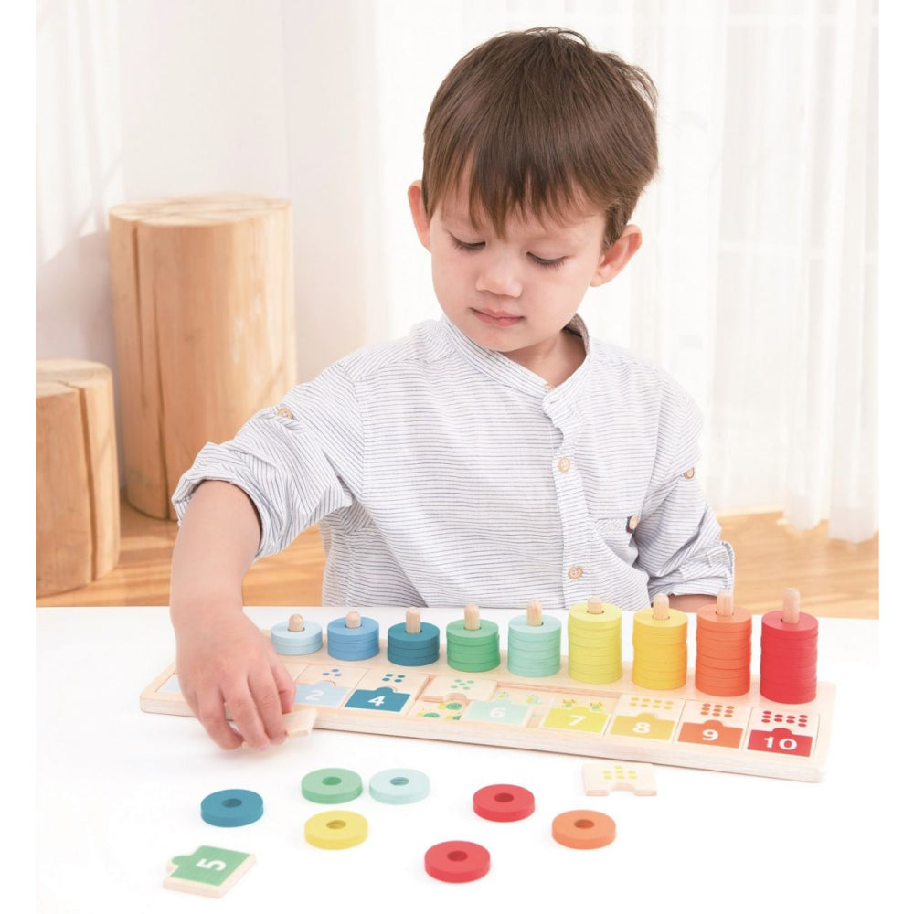 Zähl- & Zuordnungsbrett aus Holz